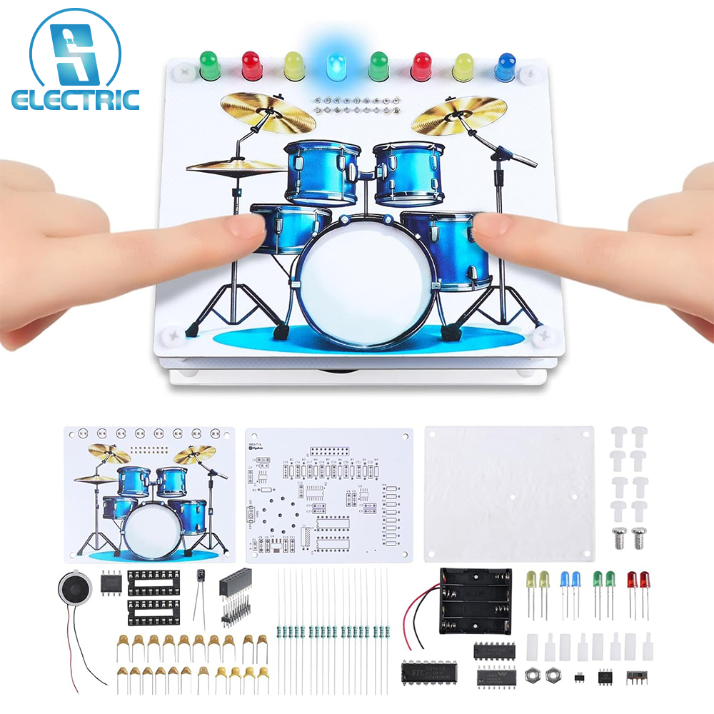 DIY Drum Soldeer Oefenset met Aanraaksensor Geluid & LED Verlichting STEM Elektronica Project voor Scholieren & Muziekliefhebbers
