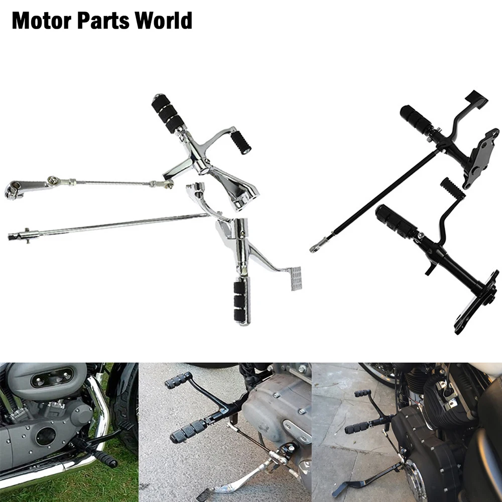 ชุดควบคุมการขับขี่แบบ Forward Controls สำหรับรถมอเตอร์ไซค์ Harley Sportster 883 1200 XL ปี 1991-2003 2004-2013 2014-2022 ประกอบด้วยพักเท้า คันโยก และชุดเชื่อมต่อ