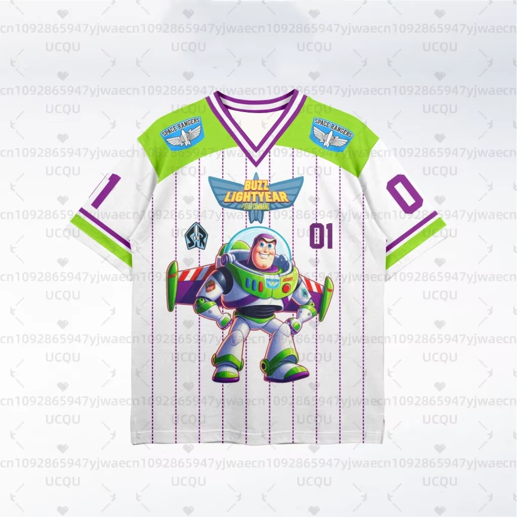 Koszulka Toy Story Hokeista Buzz Astral Koszulka Męska Damska Luźna Krótki Rękaw Oddychająca Szybkoschnąca Koszulka Rodzinna