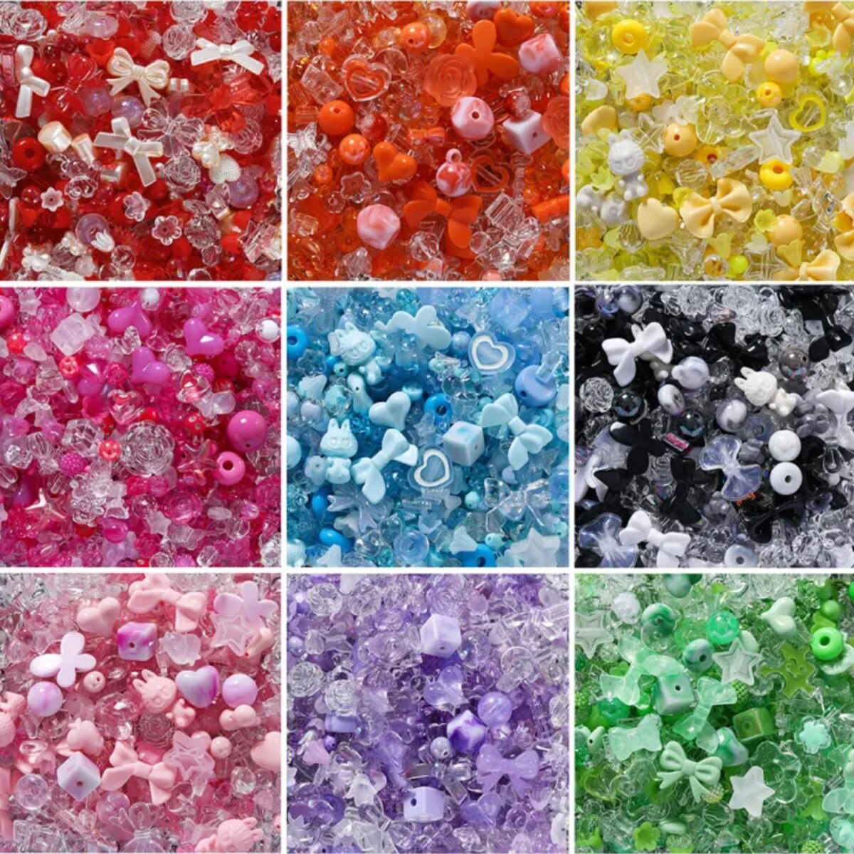 (20g) Acryl Nette Kirsche Bär Kaninchen Quadrat Perlen DIY Handy Kette Halskette Cartoon Zubehör Kleidung Tier Zugriffs