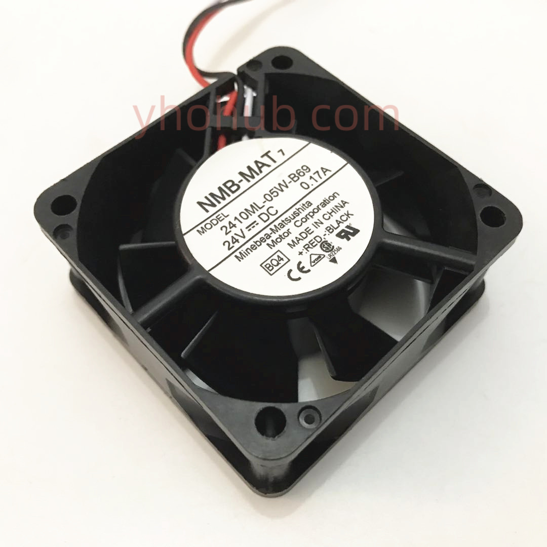 NMB-MAT 2410ML-05W-B69 BQ4 DC 24V 0.17A 60X60X25มม.Serverพัดลมระบายความร้อน