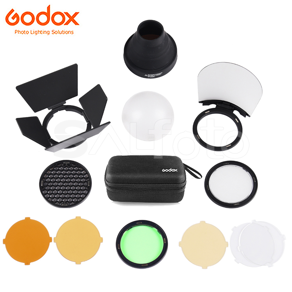 Godox Kit d'accessoires AK-R1 Porte de grange, ensemble de diffuseur Pound Snoot, V1, V1Pro, V100, AD100Pro, AD200pro, H200R Flash à tête ronde