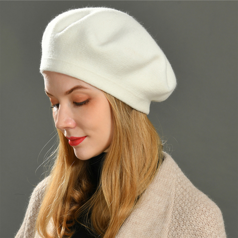 Boinas de lana para mujer, gorro cálido de estilo artista francés para invierno, Color liso, elegante, para mujer, gorros de pintor de otoño combinados
