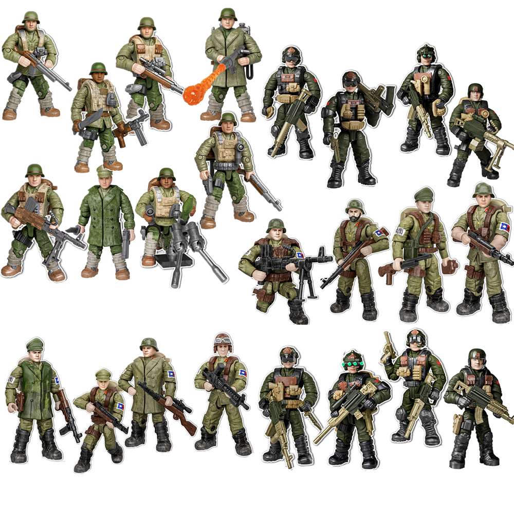 Blocos de Montagem de Soldados do Exército Militar da Segunda Guerra Mundial, SWAT, Forças Especiais, Brinquedos para Presentes ﻿