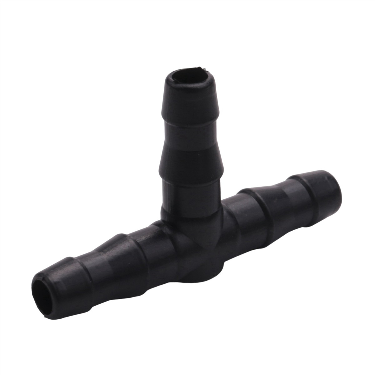 Tropfbewässerungs-Stachelverbinder, universelle T-Stücke mit Widerhaken, 100 Stück, passend für 1/4 Zoll Tropfschläuche (4/7 mm T-Rohr)