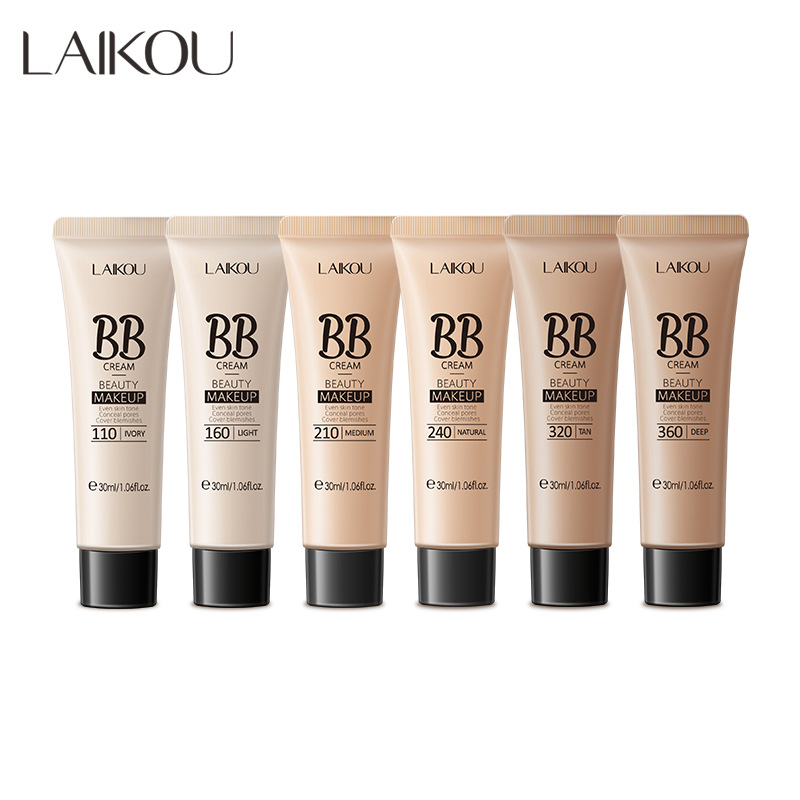LAIKOU BB Krim Dasar Wajah Alas Bedak Cair Makeup Tahan Air Concealer Wajah Tahan Lama Krim Pemutih Make Up Korea