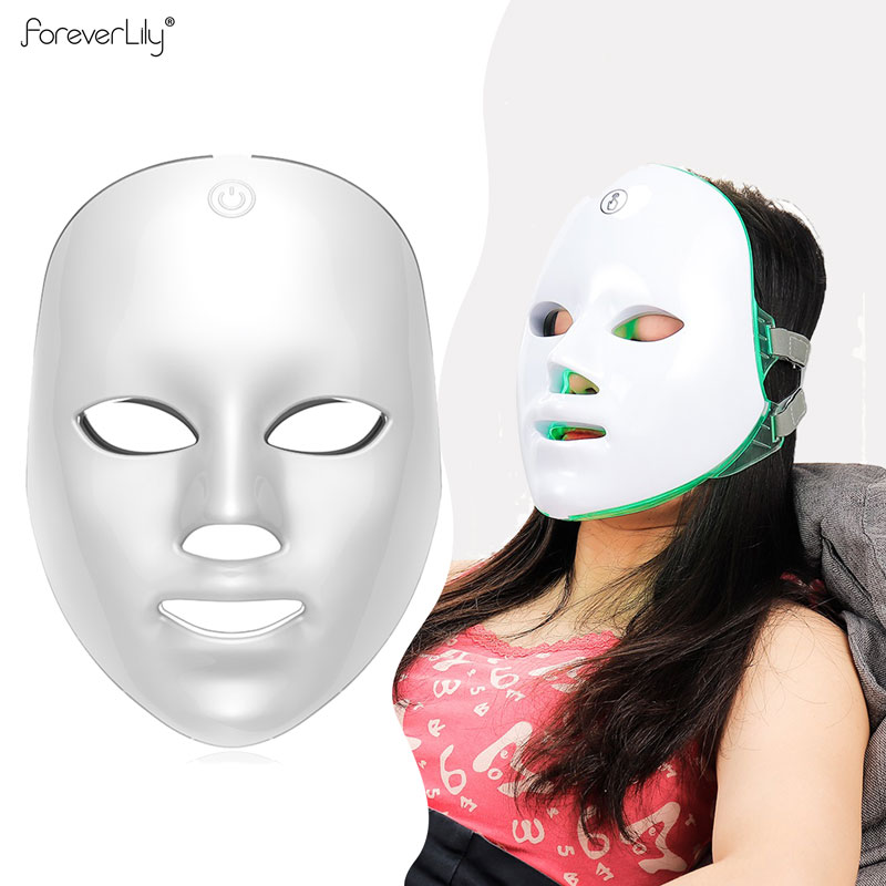 หน้ากาก LED 7 สี สำหรับบำรุงผิวหน้า เครื่องนวดหน้า LED ซ่อมแซมผิวสวยไร้สาย
