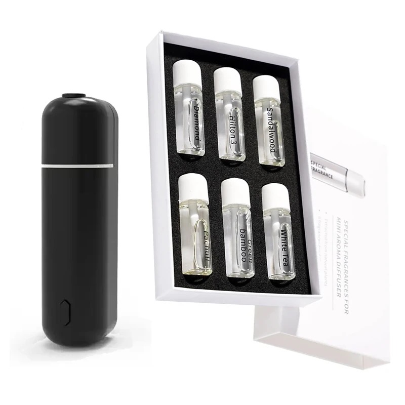 Odświeżacz powietrza do samochodu perfumy zacisk wentylacyjny elektryczne rozpylacz zapachów bezprzewodowe z 6 zapachowymi małymi przenośnymi dyfuzor olejków eterycznych upominkami