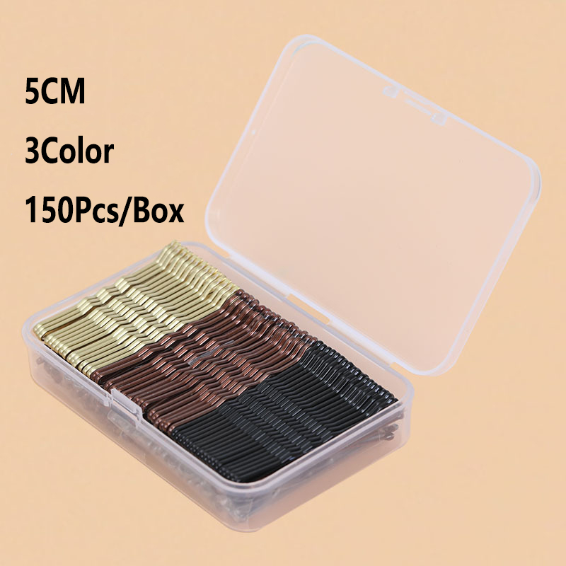 50-150 Stücke 5 cm Welle Bobby Pin Legierung Gold Schwarz Haarnadeln Einfache Haarspange Haarspange für Hochzeit Braut Frauen Mädchen Frisuren Werkzeug
