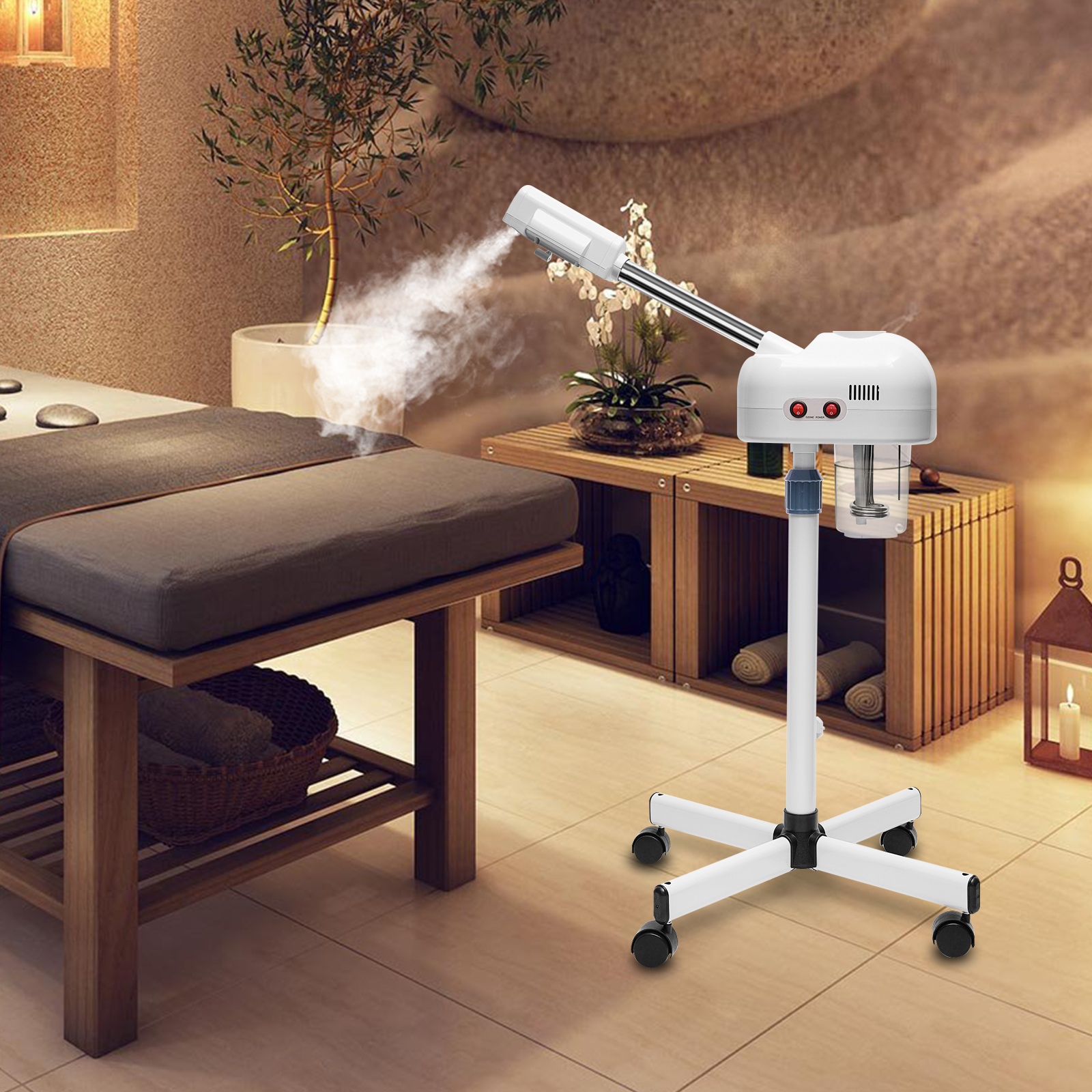 2 in 1 ozono vaporizzatore viso spray denso salone di bellezza ospedaliero domestico viso sauna spruzzatore freddo per umidificazione della pelle 220V 750W