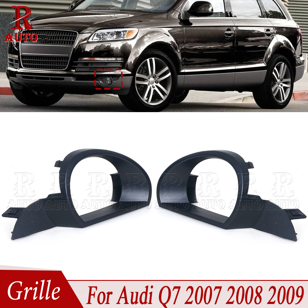 R-AUTO para audi q7 pré-facelift 2007 2008 2009 amortecedor dianteiro luz de nevoeiro grade nevoeiro lâmpada capa guarnição 4l 0807489   4L 0807490