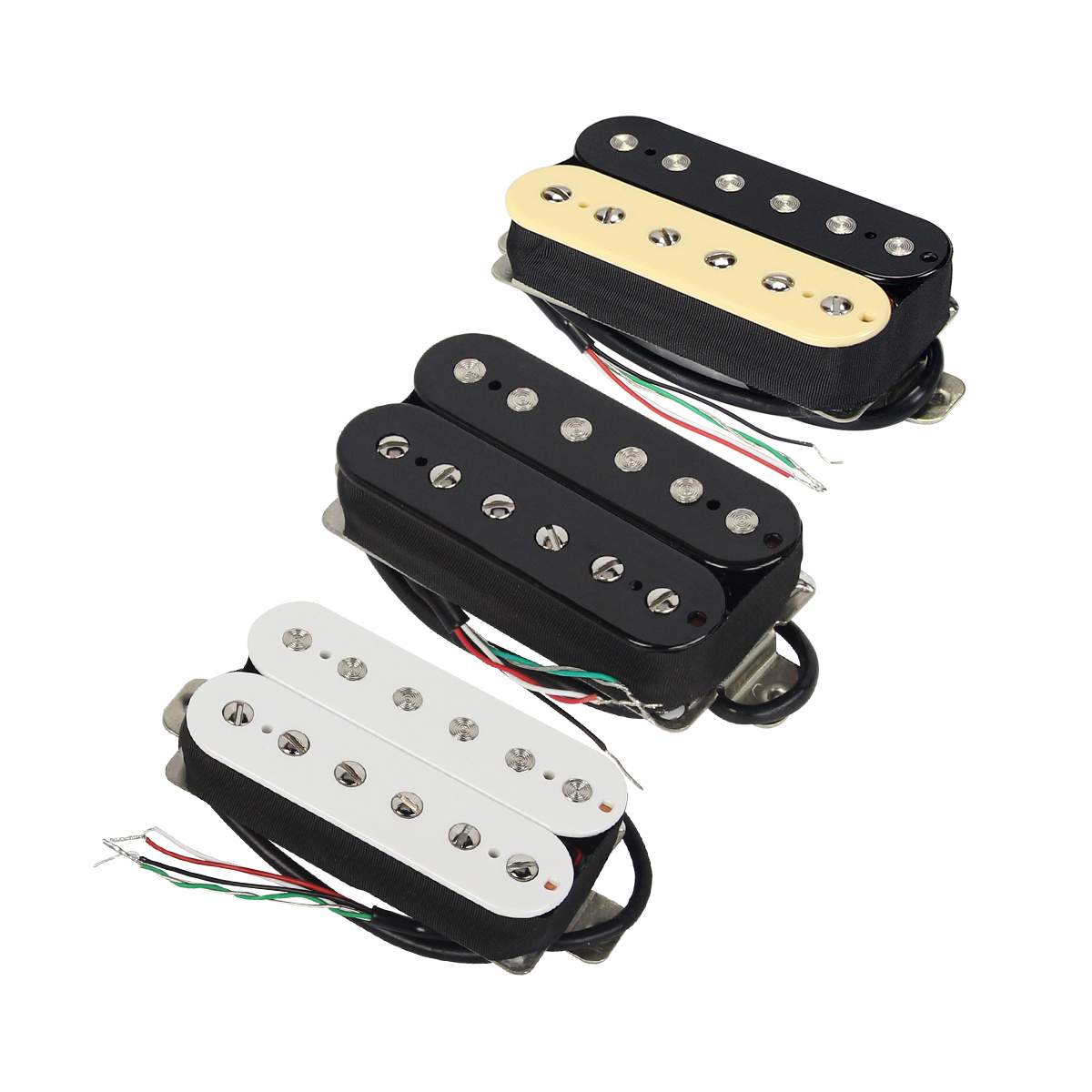 FLEOR Pastilla Humbucker de guitarra de cerámica Pastilla de doble bobina 4 cables Cebra/Negro/Blanco Elija