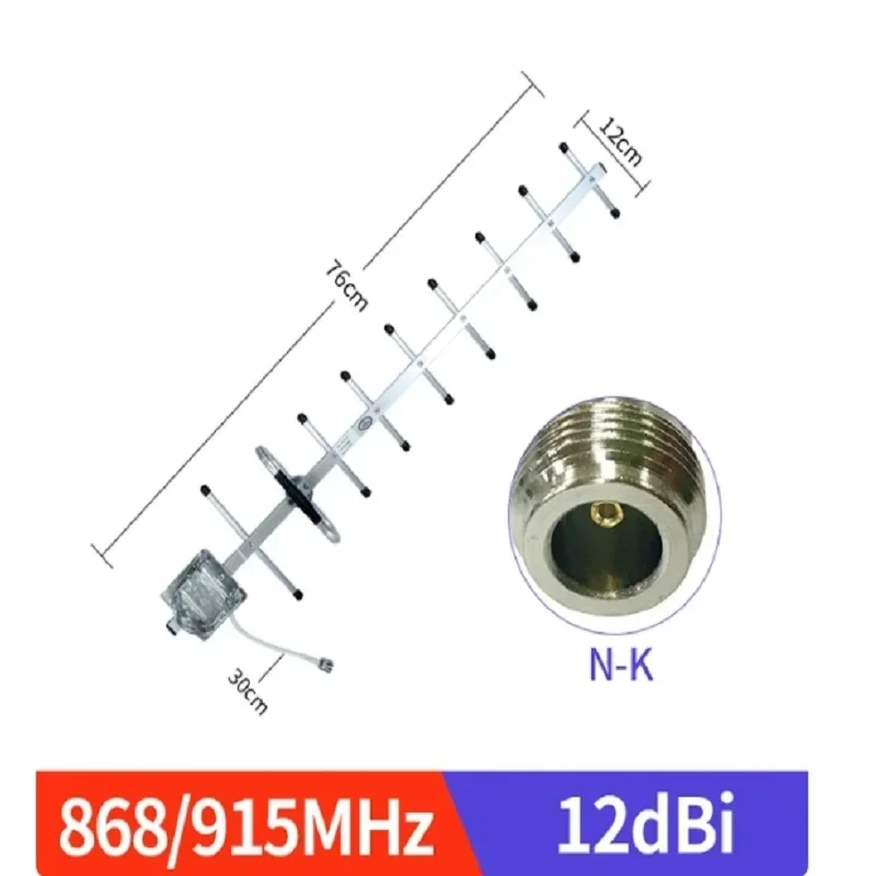 Antena Yagi direccional ZJ 868MHz 915 MHz para exteriores para comunicación N hembra 12dBi aérea de alta ganancia 2 uds