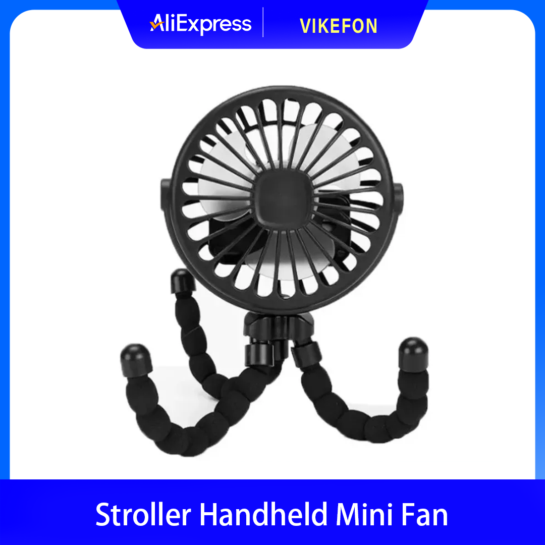 Multifunctionele studenten-babywagen, draagbare USB mini USB oplaadbare handventilator voor thuis, 3 snelheden