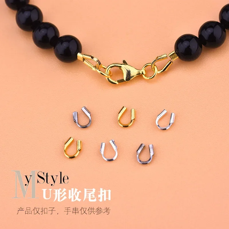 10pcs S925 สร้อยข้อมือเงินสร้อยคออุปกรณ์เสริมหัวเข็มขัด U-รูปหัวเข็มขัด,หัวเข็มขัดปิด,ทําด้วยมือ DIY ลูกปัด acces