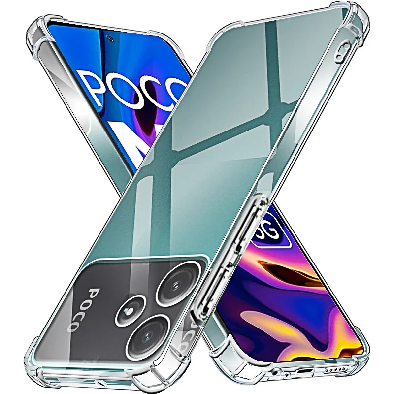 For Xiaomi Mi Poco M6Pro F5 F4 F3 X5 X4 X3 M6 M5 M5S M4 M3 Pro GT NFC 5G Transparent Phone Silicone Case Back TPU Cover