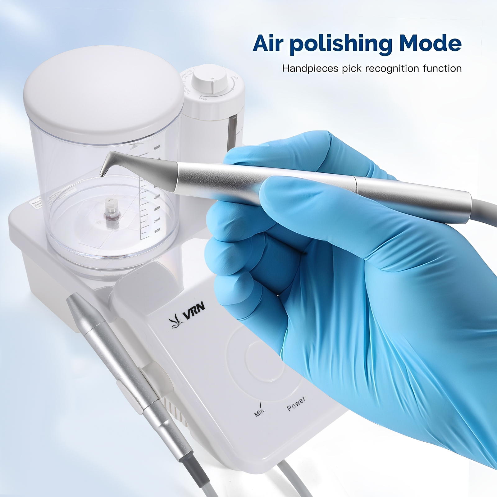 Dental LED Ultrasonic Scaler 2IN1+Air Polisher Sandblasting Ultrasonic Periodontal Therapy System Hygiene Prophy Jet DQ40