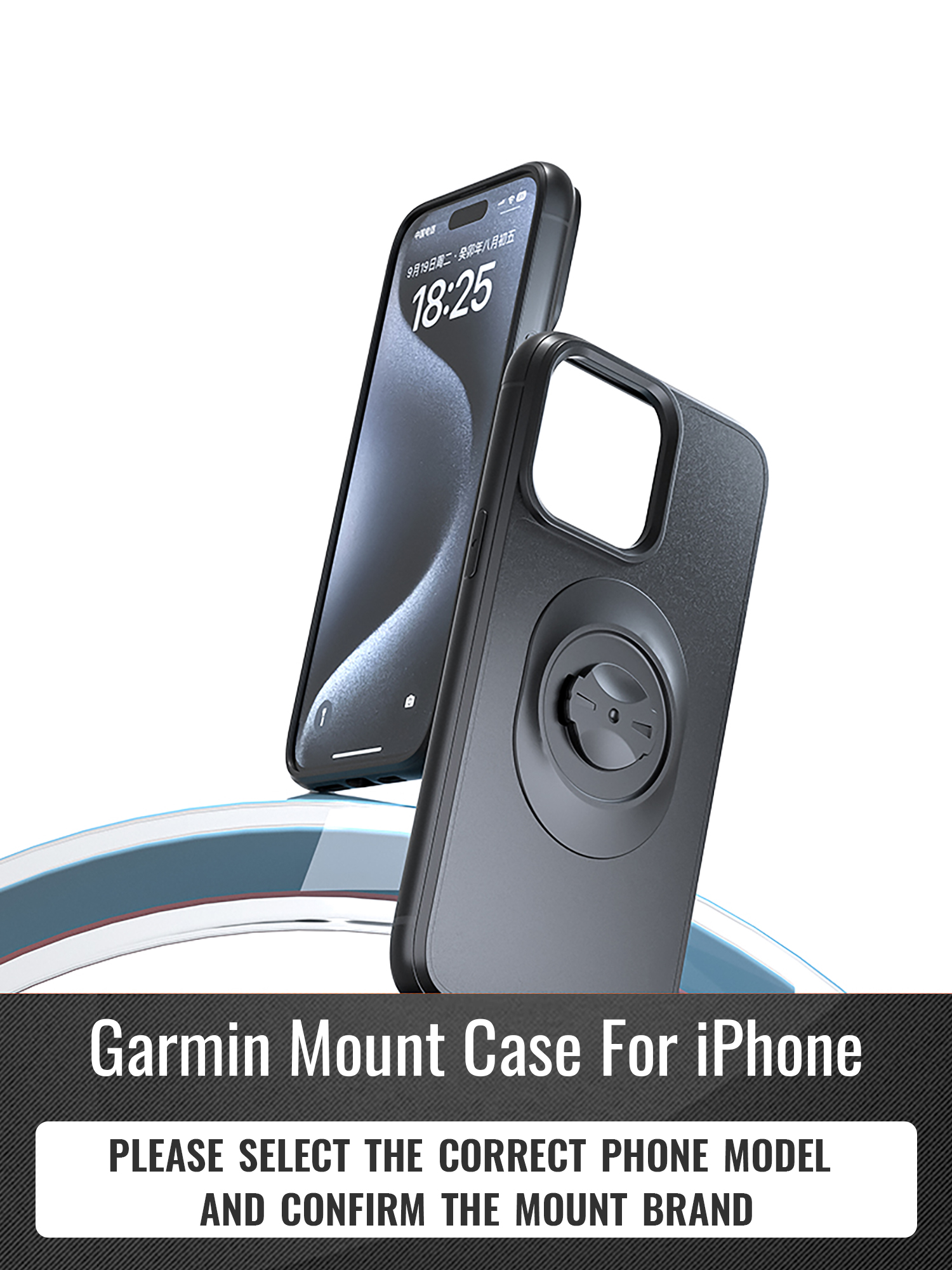 Funda de montaje rápido para iPhone 17 16 15 14 13 Pro XsMax 8 Plus 7 6 SE para Garmin bicicleta motocicleta soporte de teléfono