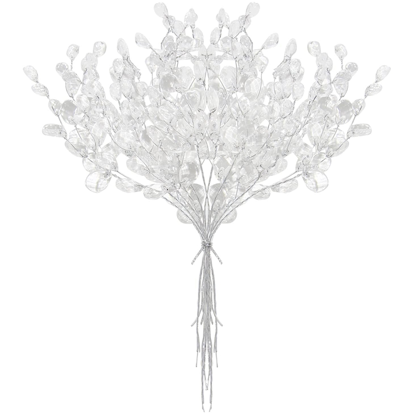 Gota de agua acrílica de cristal blanco Artificial hecha a mano de Navidad boda novia ramo guirnalda horquilla DIY accesorio de decoración de regalo