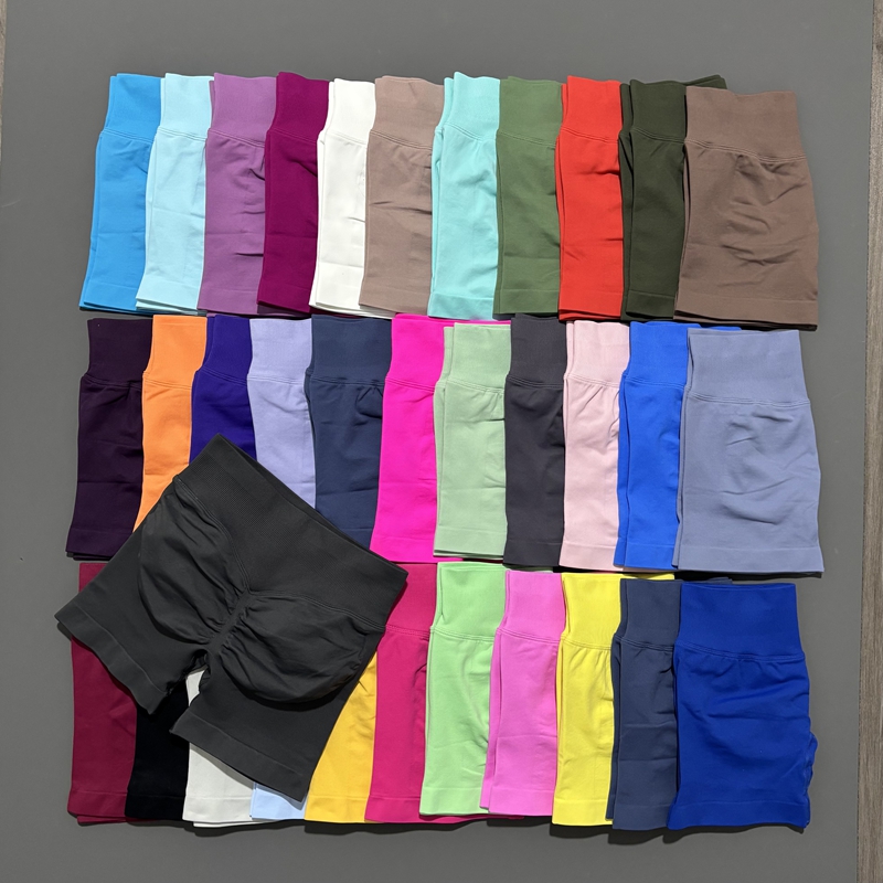 Histello Shorts de sport 4.5 "femmes Leggings de Yoga sans couture taille basse Scrunch Bum collants course Fitness court entraînement Shorts de gymnastique