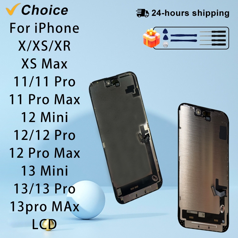 CHOICE AAA+ OLED für iPhone X XR XS LCD-Ersatzteil für 11 Pro 12 Mini 13 Pro Max 14 Plus Display 3D Touchscreen-Digitizer