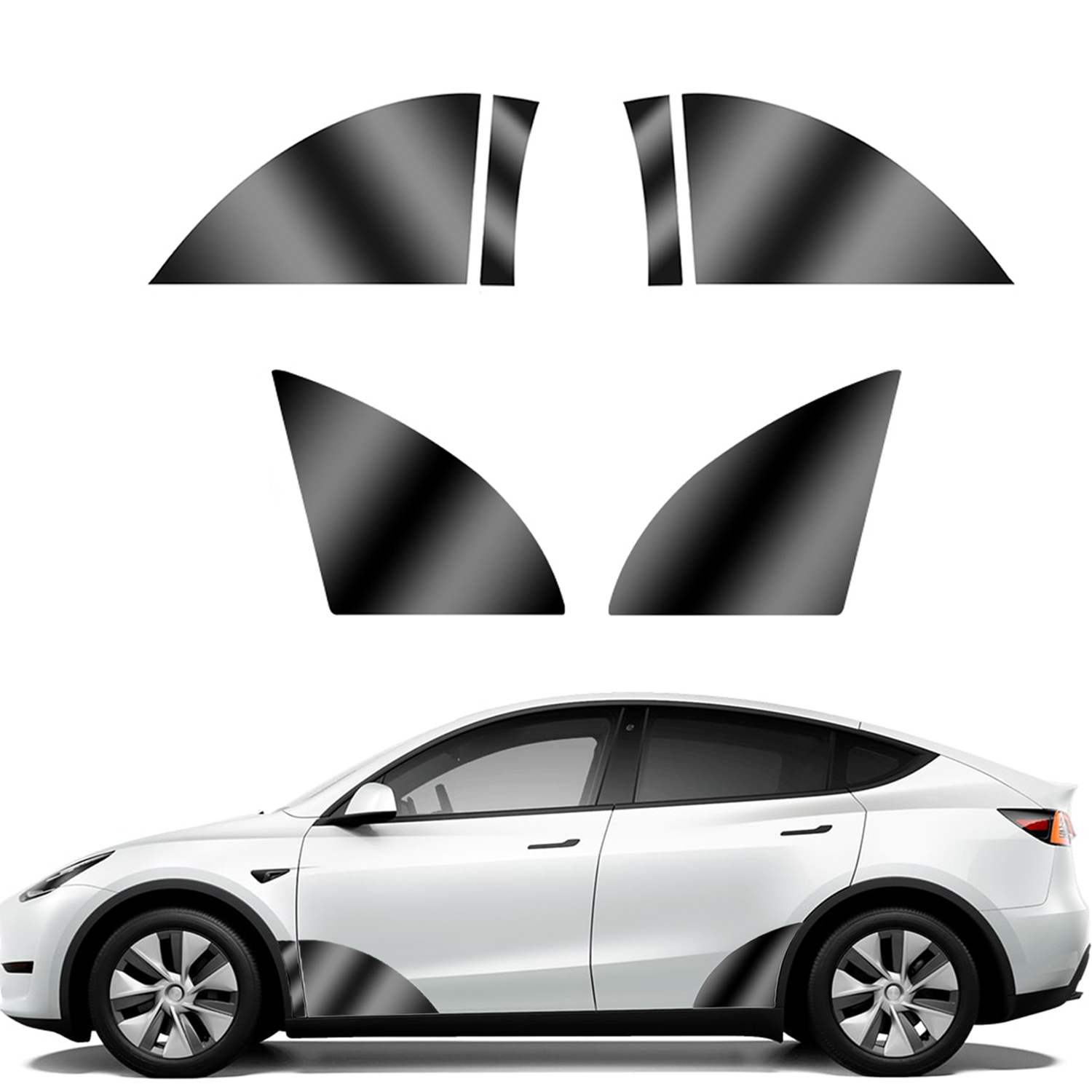 Black TPU Car Body Protective Film Invisible For Tesla Model 3/Y 2017-2025 Front Rear Door Extended Transparent Car Clothing Set