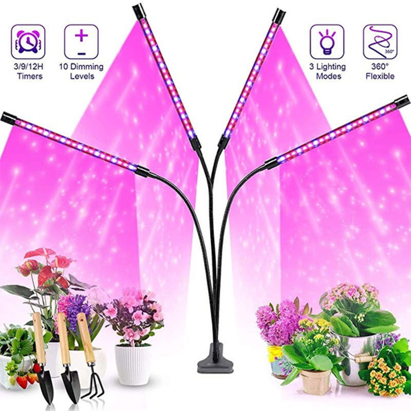 USB LED plante poussent la lumière jardin intérieur 10 niveaux réglables poussent la lumière spectre complet minuterie réglage serre hydroponique 3H/9H/12H