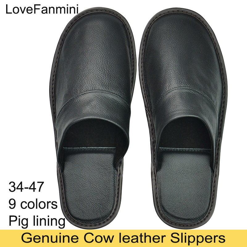 Große größen Echtes Kuh Leder Leinen Hausschuhe Häuser in indoor slipper Frühling Herbst männer frauen ältere rutsch beiläufige einzelnen schuh
