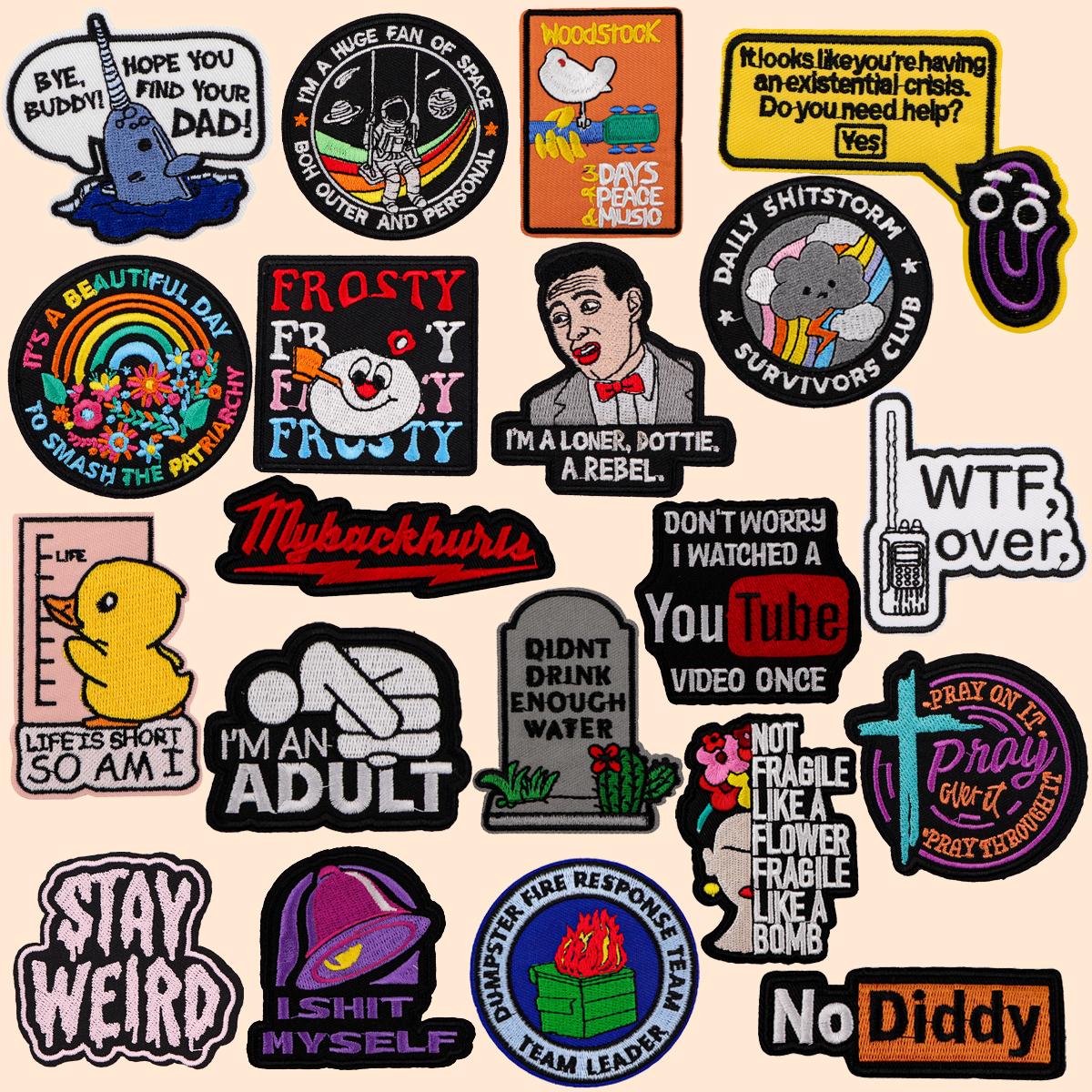 Stay weird remendos em roupas astronauta remendos bordados citações engraçadas costurar emblemas ferro no remendo diy acessórios de roupas