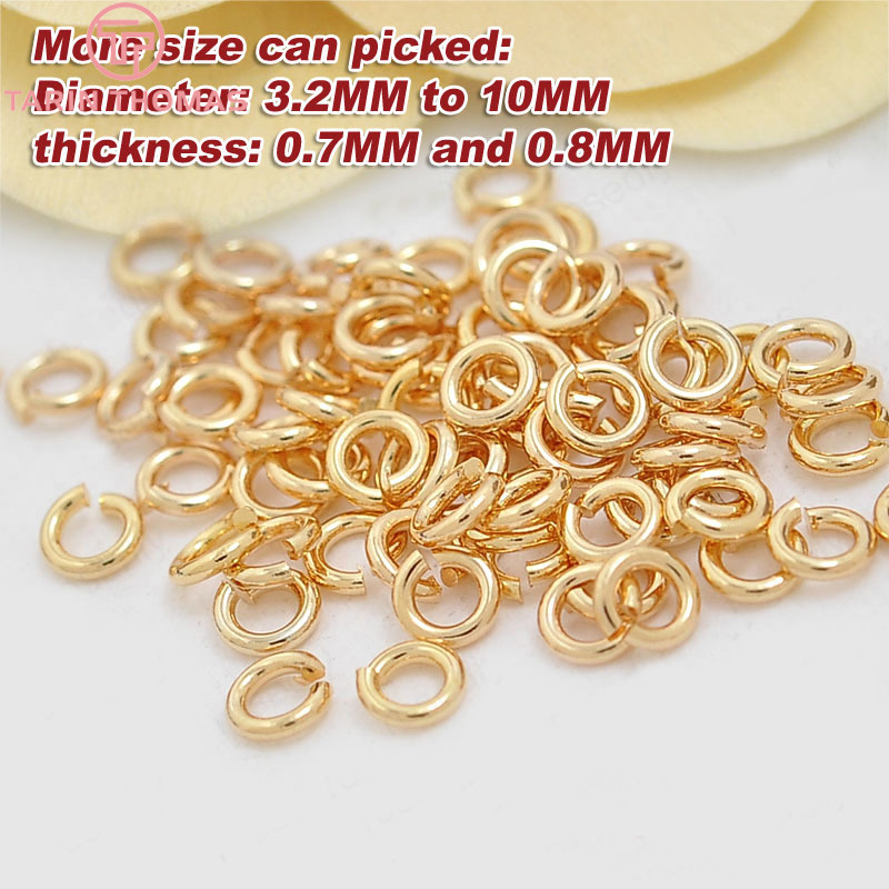 (3630)20 Chiếc 3.2 ~ 10MM Độ Dày 0.7 ~ 0.8MM Vàng 24K Màu Đồng Thau Mạ Vòng Nhảy Nhẫn chia Nhẫn Trang Sức Phát Hiện