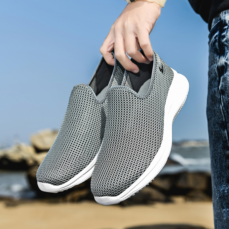 MAEDEF Scarpe da ginnastica da uomo Scarpe casual estive da uomo Mesh traspirante Scarpe sportive da esterno antiscivolo Slip on Mocassini da uomo Pius Taglia 35-46