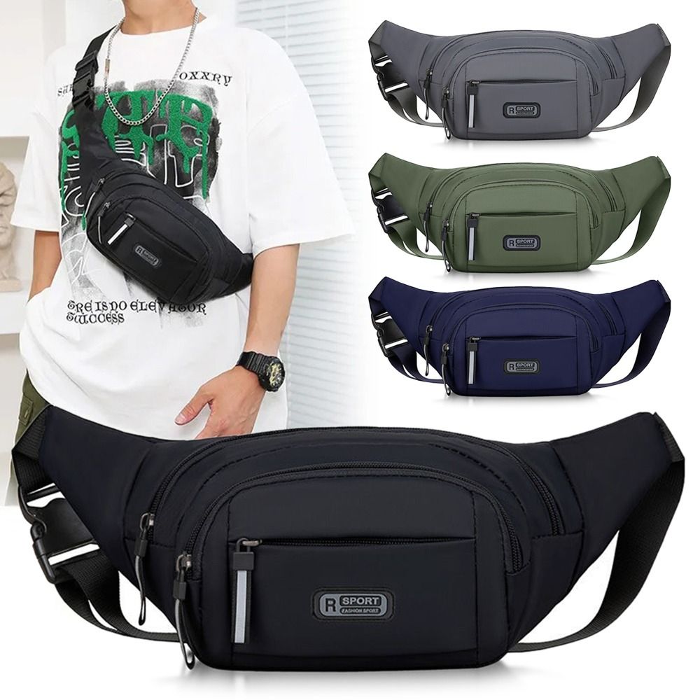 Mode Große-kapazität Männer Taille Tasche Casual Nylon Anti-diebstahl Brust Tasche Im Freien Reise Wasserdichte Sport Handy Tasche
