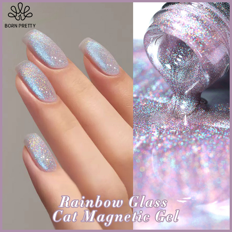 BORN PRETTY Super Holos แมวแม่เหล็กเล็บเจลสําหรับเล็บ 10ml Soak Off Holographics เลเซอร์เจล Auroras Glimmer เล็บ