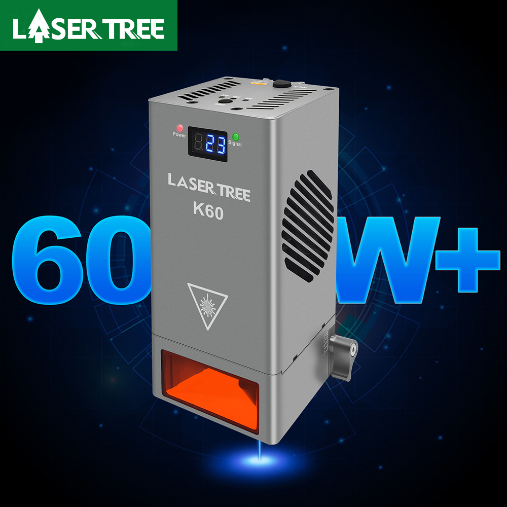 LASER TREE K60 Optische Leistung 60 W Laser Kopf Einstellbare 20 W/40 W Power Modul Für CNC Laser Graveur schneiden Holzbearbeitung DIY Werkzeuge