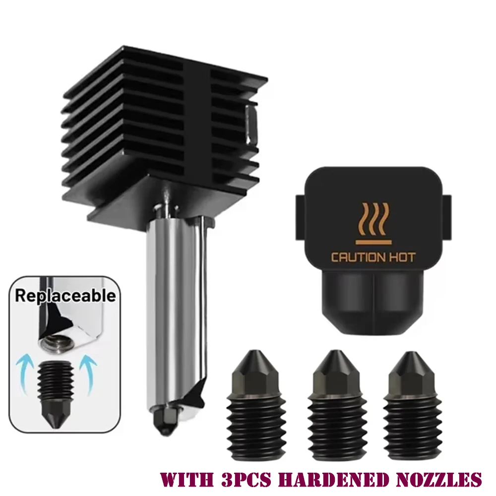 Kit Hotend para Bambu Lab A1/A1 Mini montaje de extremo caliente de velocidad rápida 0,2/0,4/0,6/0,8mm boquilla de acero endurecido pieza de impresora 3D