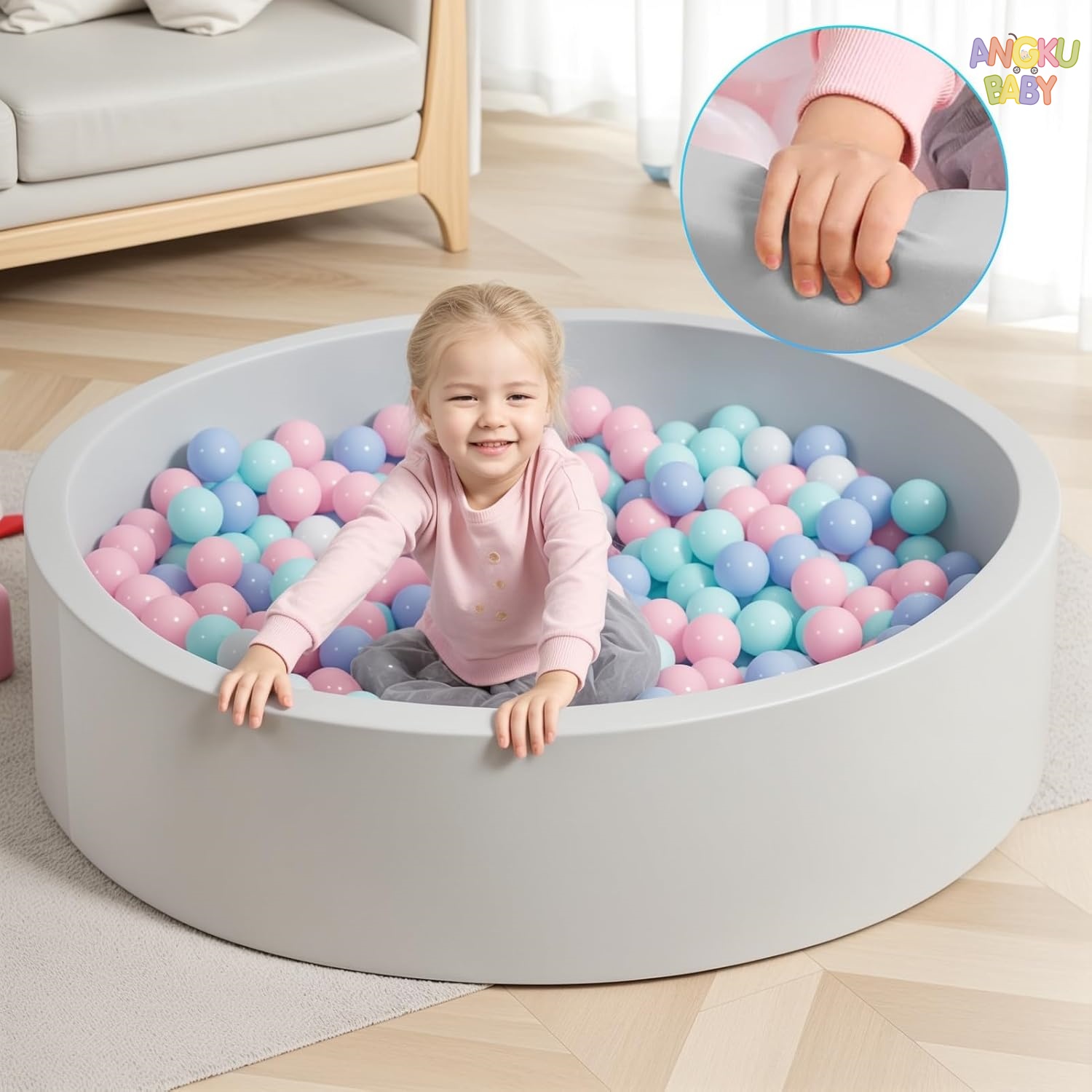 Bolas de bebê de algodão grosso brinquedos de piscina cerca de atividade de bebê interna e externa para 1-3 anos jogos de poço de bolinhas para bebês (bola não incluída)