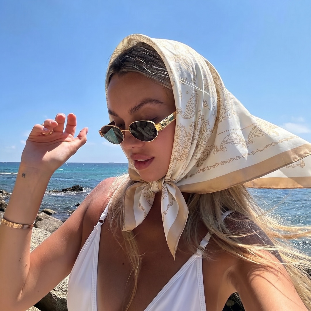 Foulard carré, hijab, bandana, foulard de tête, mouchoir, foulards en soie, turban imprimé coupe-vent pour femme, bandeau, accessoire toutes saisons