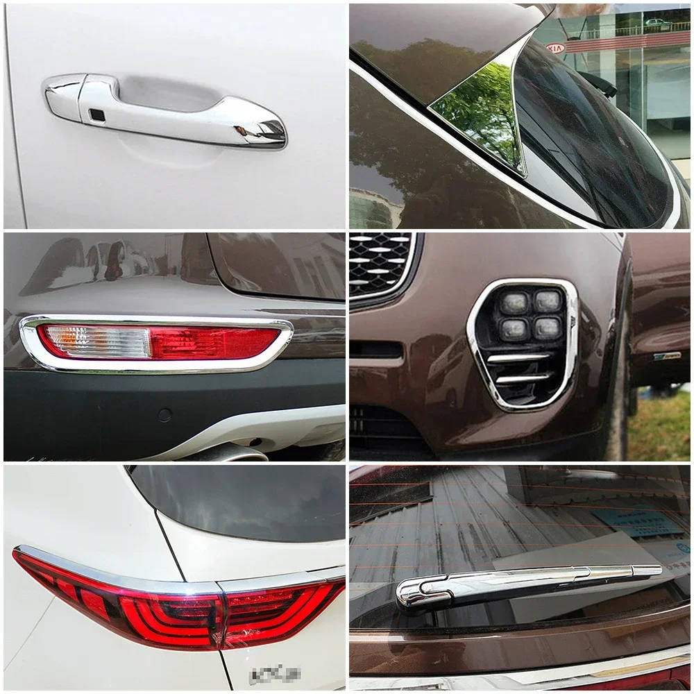 Per Kia Sportage QL 2015-2018 Cromato Modanatura Esterna Contorno Decorazione Adesivo di Protezione Parti Esterne Cromo Styling