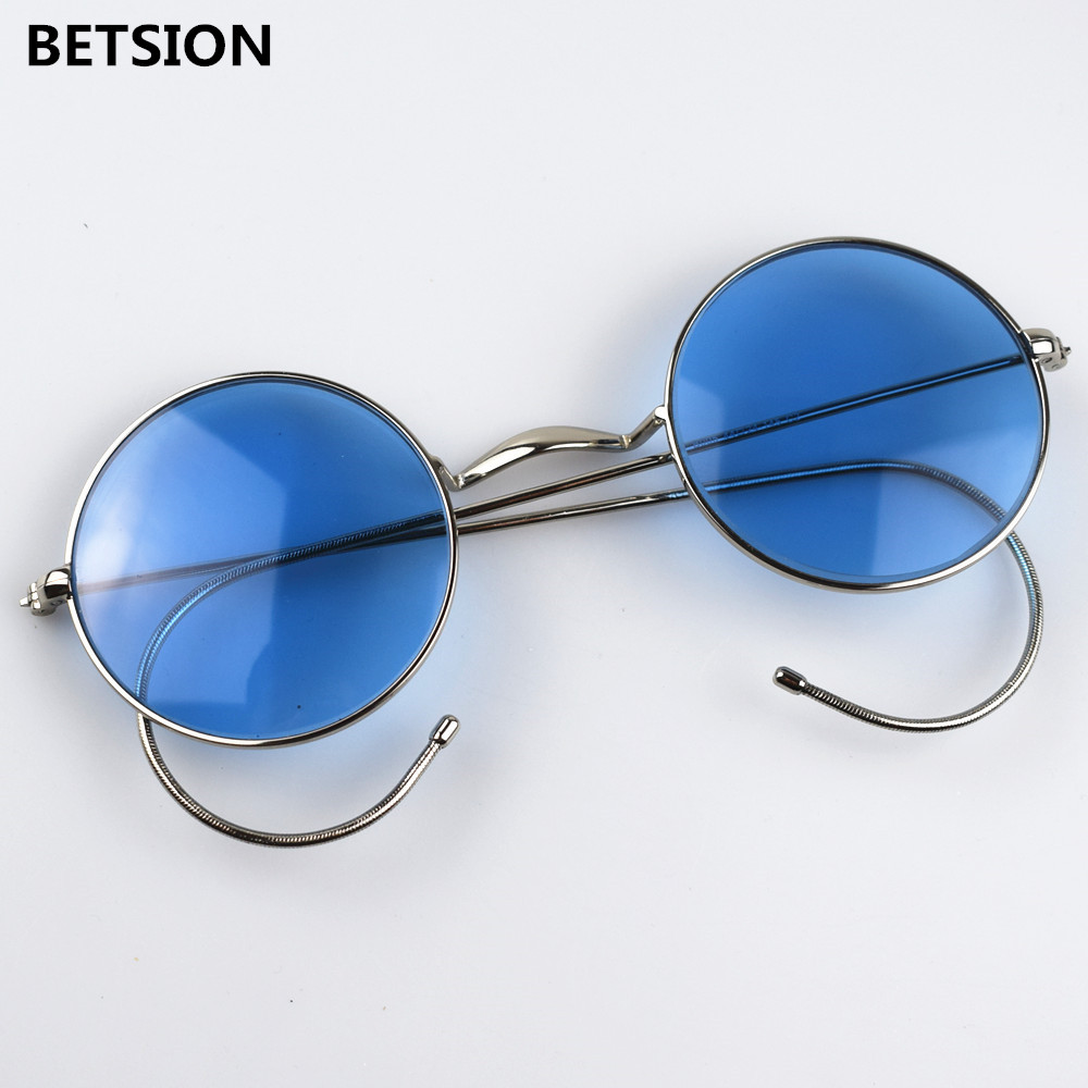 Vintage Reading Glasses Small Round Lens Sunglasses  Rim Blue Color Tinted Dark Sun Glass