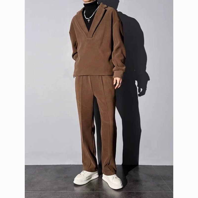 2025 neue Herbst Dünne Trendy Casual SuitMen's Kleidung Lange ärmeln Pullover Sweatshirt Vielseitige Hosen Mode Zwei-stück Set