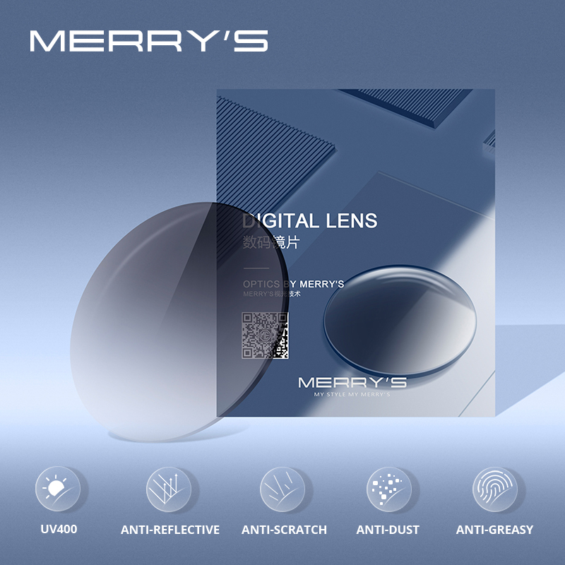 MERRYS getönte Färbung R2-Serie Farbverlaufs-Sonnenbrillengläser 1,56 1,61 1,67 CR-39-Harz optische Gläser Myopie Hyperopie