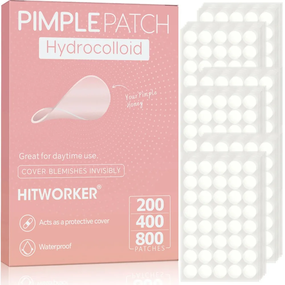 800-Piece Acne Patches | Hydrocolloid Round Acne Patches | Powerful Absorption of Acne Secretions, Gentle Cleansing an