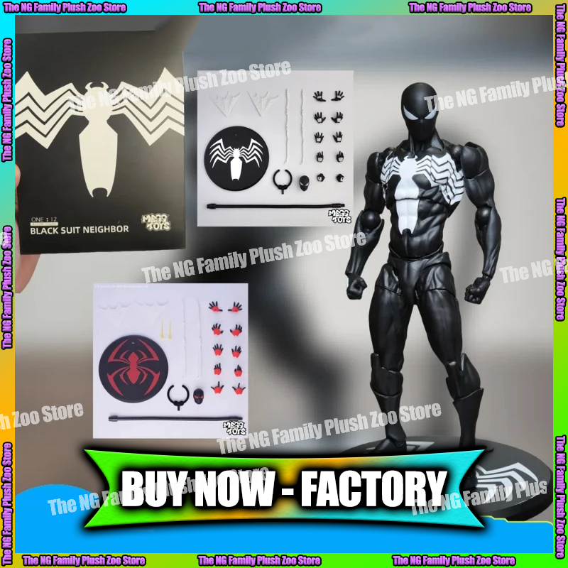 Op voorraad Mess Toys Spiderman Symbiote Zwarte Pak Neighbor Figuur Rode Spider-Man Messtoys Anime Action Figure Model Cadeau Kinderspeelgoed