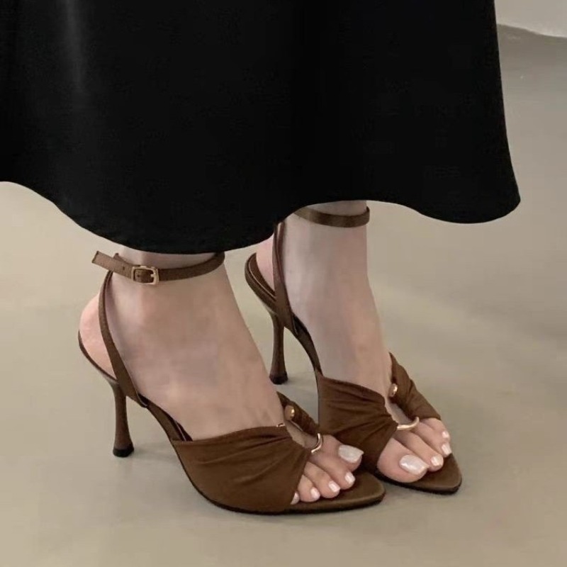 Sexy Super-high Heels Women Sandals Fad Pointed Toe Heeled Shoes 2025 Summer Stilettos Pumps Elegant Slingback Chaussures Femme