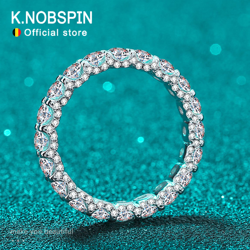 Knobspin 2,5 ct D kleur Moissanite ring voor vrouw bruiloft sieraden met GRA 925 sterling verzilverd 18k witgouden trouwring