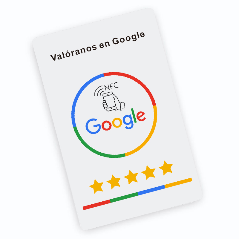 Tarjetas de revisión de Google NFC, español, alemán, francés, holandés, inglés, Android/IPhone, toque URL, escritura, tarjetas de revisión de negocios sociales