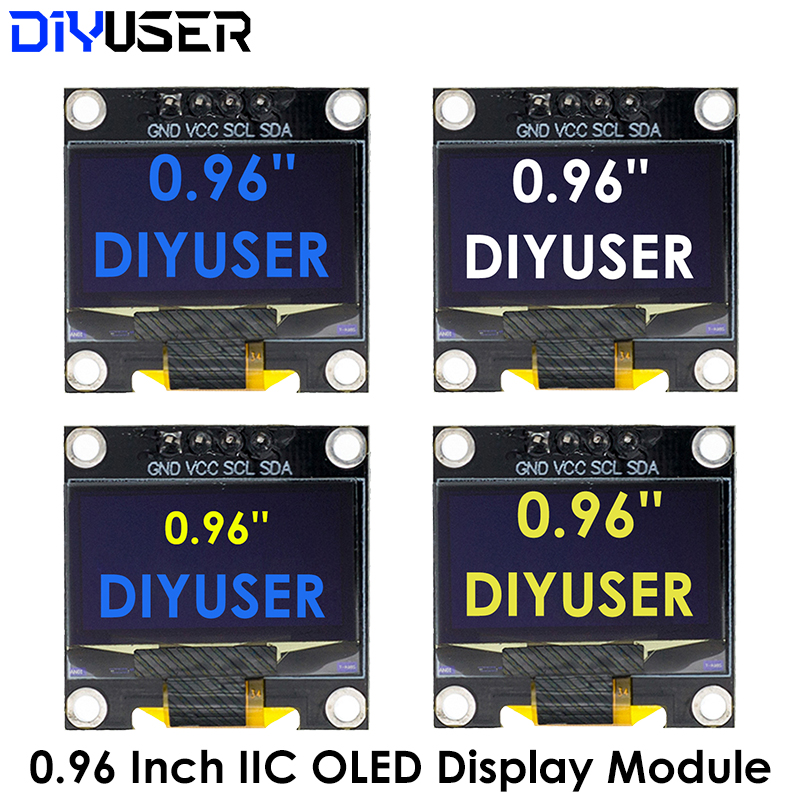 DIYUSER 0.96 inch oled IIC Serial White OLED Display Module 128X64 I2C SSD1306 12864 LCD Screen Board