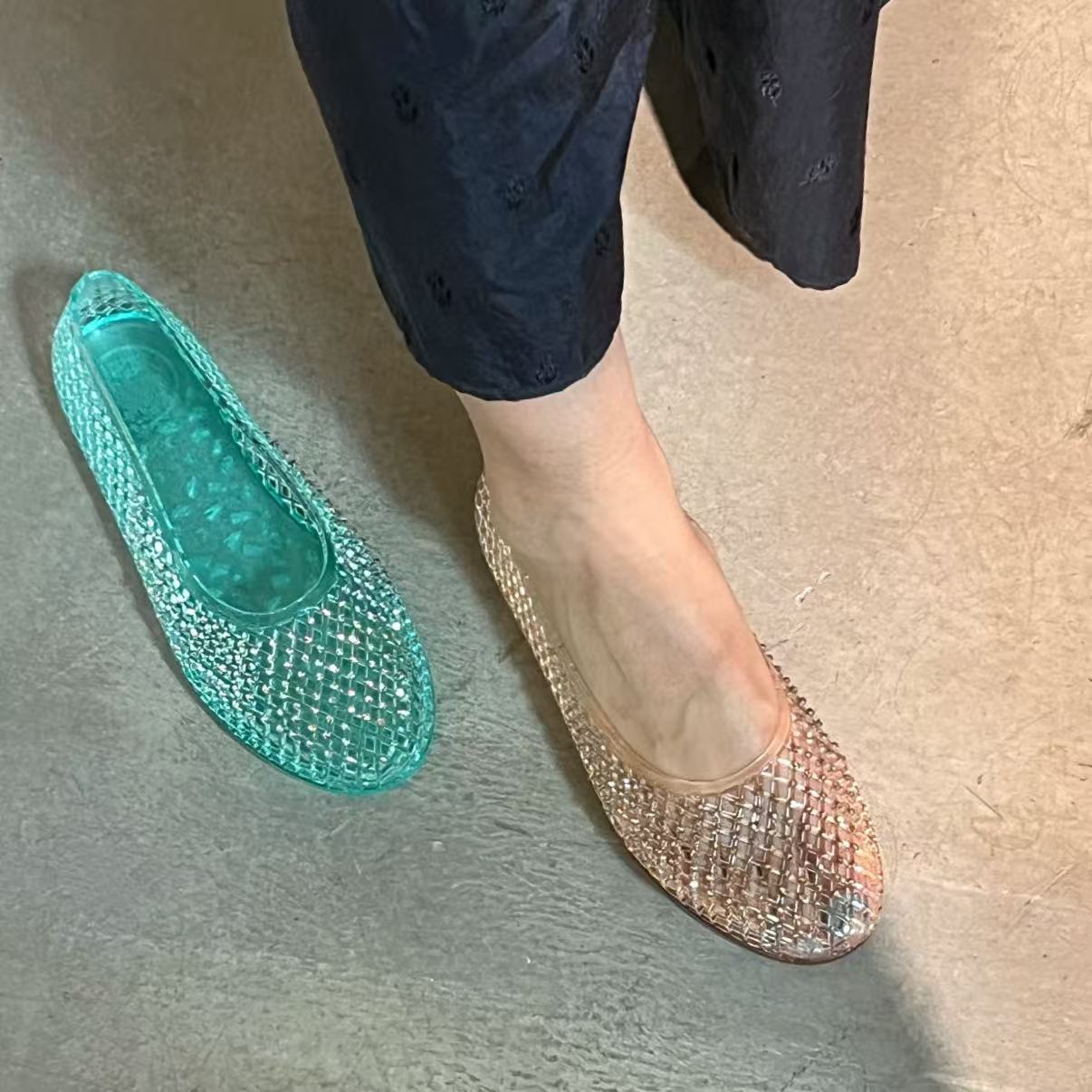 Sandalias Transparentes de Gel para Mujer 2026, Zapatos Planos Cómodos y Transpirables