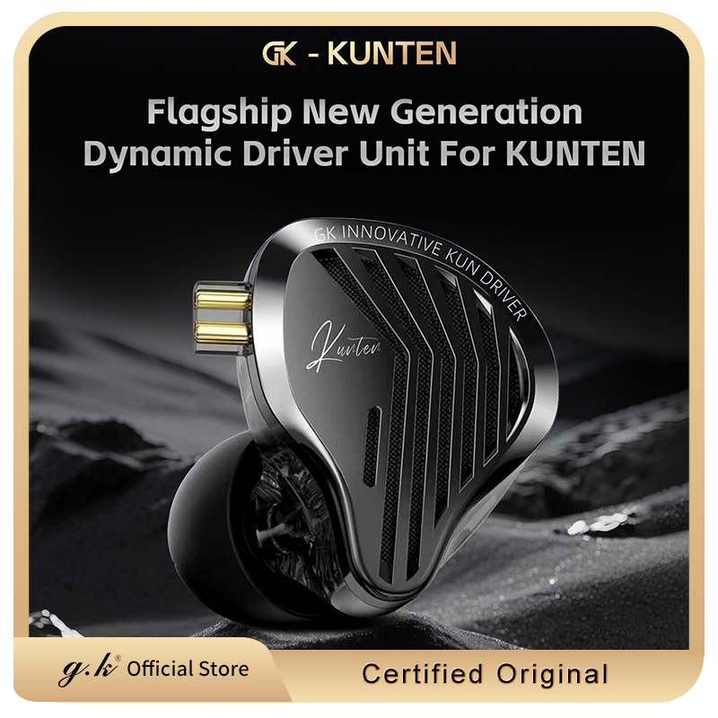 GK KUNTEN Dynamic Drive Cuffie HIFI Auricolari per bassi pesanti Cuffie sportive in metallo Cuffie staccabili 2PIN KZ Zenith EDX