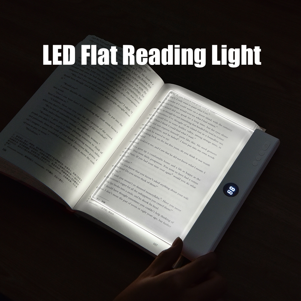 Luz LED de lectura de visión nocturna con pantalla plana, protección ocular, luz de lectura con carga Usb, lámpara de lectura nocturna para estudiantes, lámpara de libro para interiores